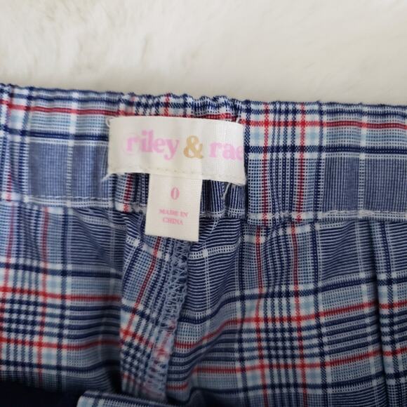 Riley & Rae Blue Plaid Cropped Trouser Pants Straight Leg Stretch 0 NWT - Picture 8 of 12